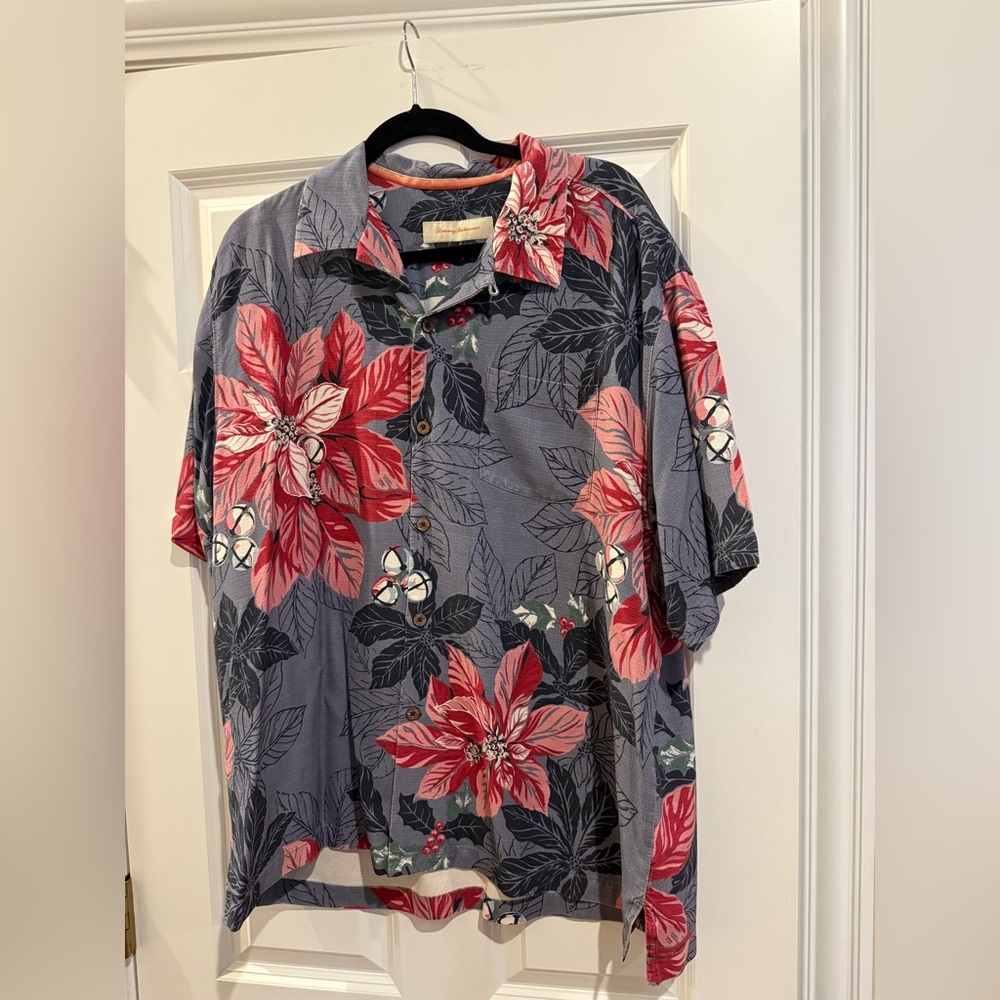 Tommy Bahama Poinsettia Themed (Holiday) Men's Shirt